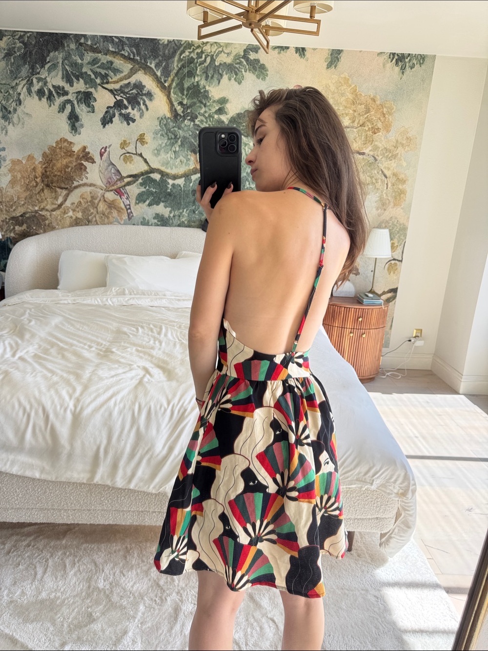 FARM Rio Multicolor Fan-Print Halter Mini Dress - Picture 4 of 5